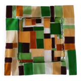 Very beautiful empty pocket in thick colored glass, made by craftsmen