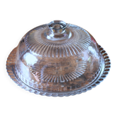 Large glass bell jar and its vintage cheese dessert plate.