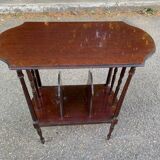 Vinyl or sheet music storage unit, wooden side table with bars