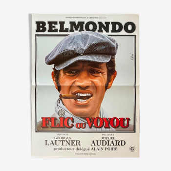 Affiche "Flic ou voyou" Georges Lautner, Belmondo, Audiard 40x60cm