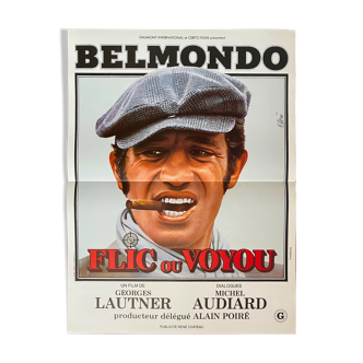 Affiche "Flic ou voyou" Georges Lautner, Belmondo, Audiard 40x60cm