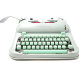 Hermes 3000 Green Typewriter Revised with New Ribbon