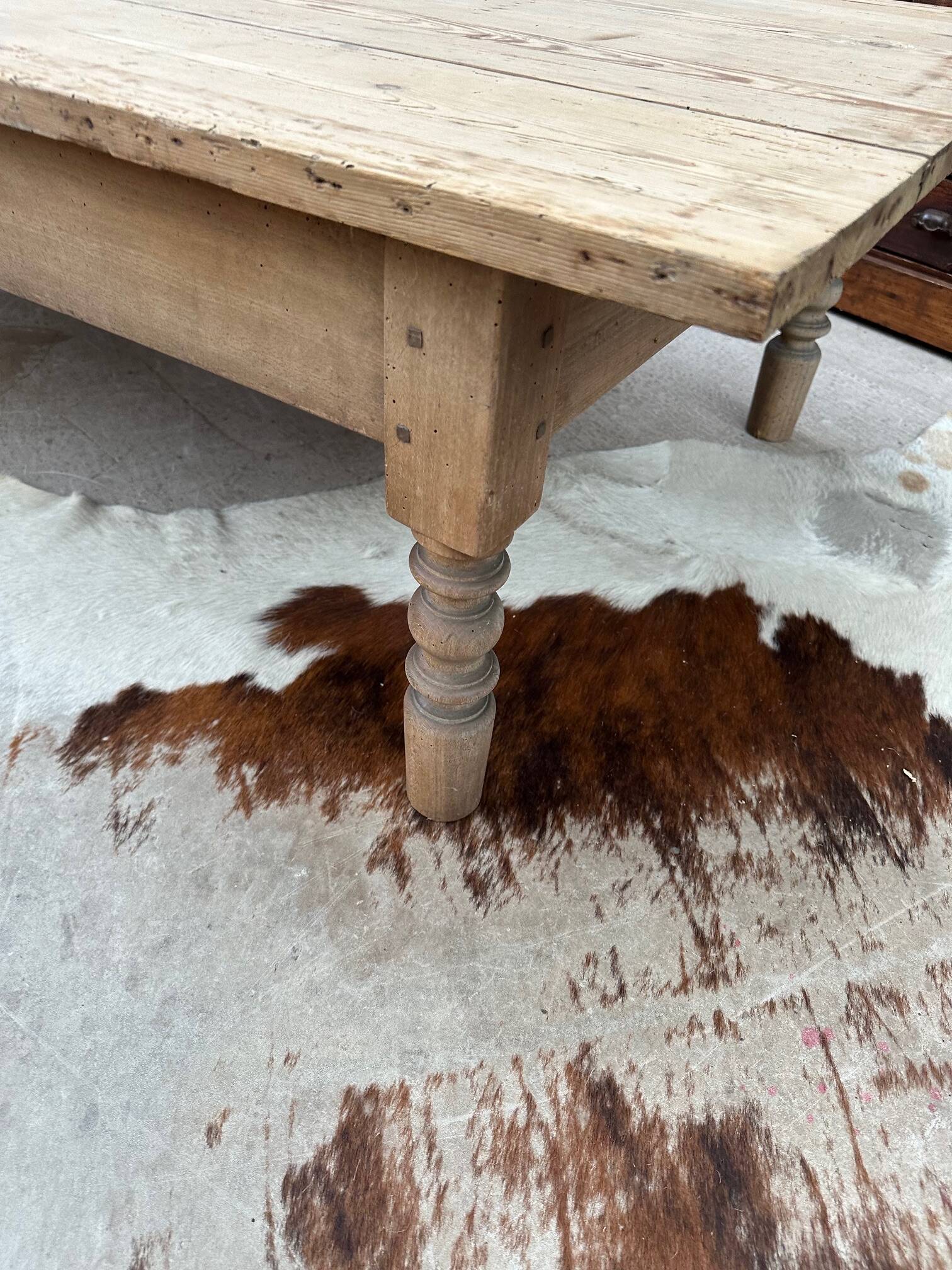 Early 20th century fir wood coffee table