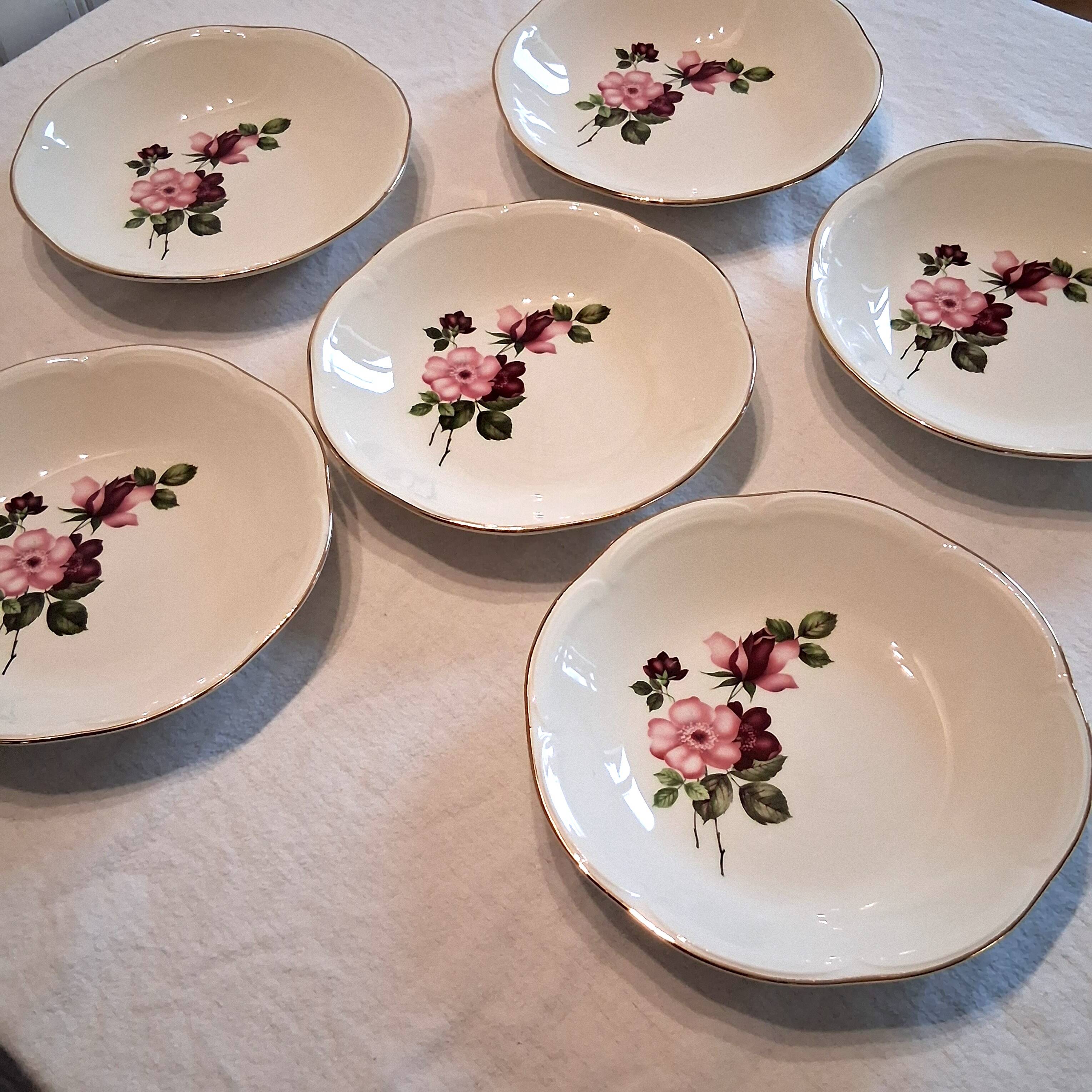 6 deep plates from Gien model "Chinon" in very good condition.