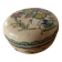 Japanese covered Satsuma ceramic box – heron and flowers decoration – signed
