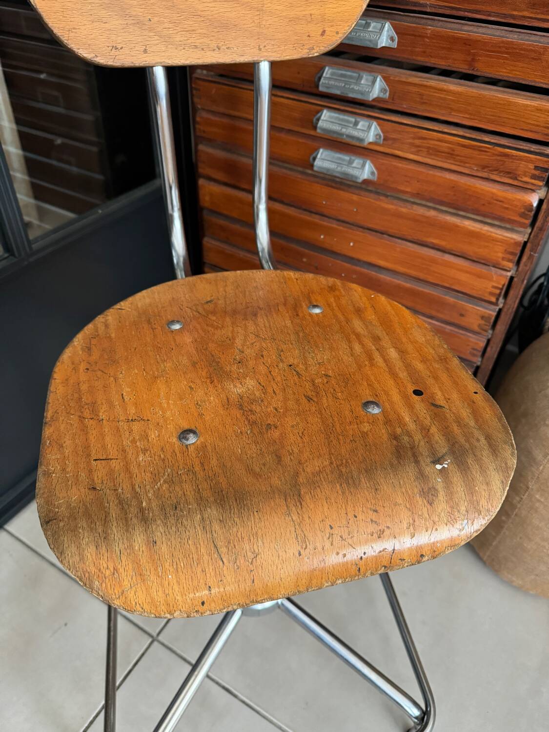 Old industrial workshop chair