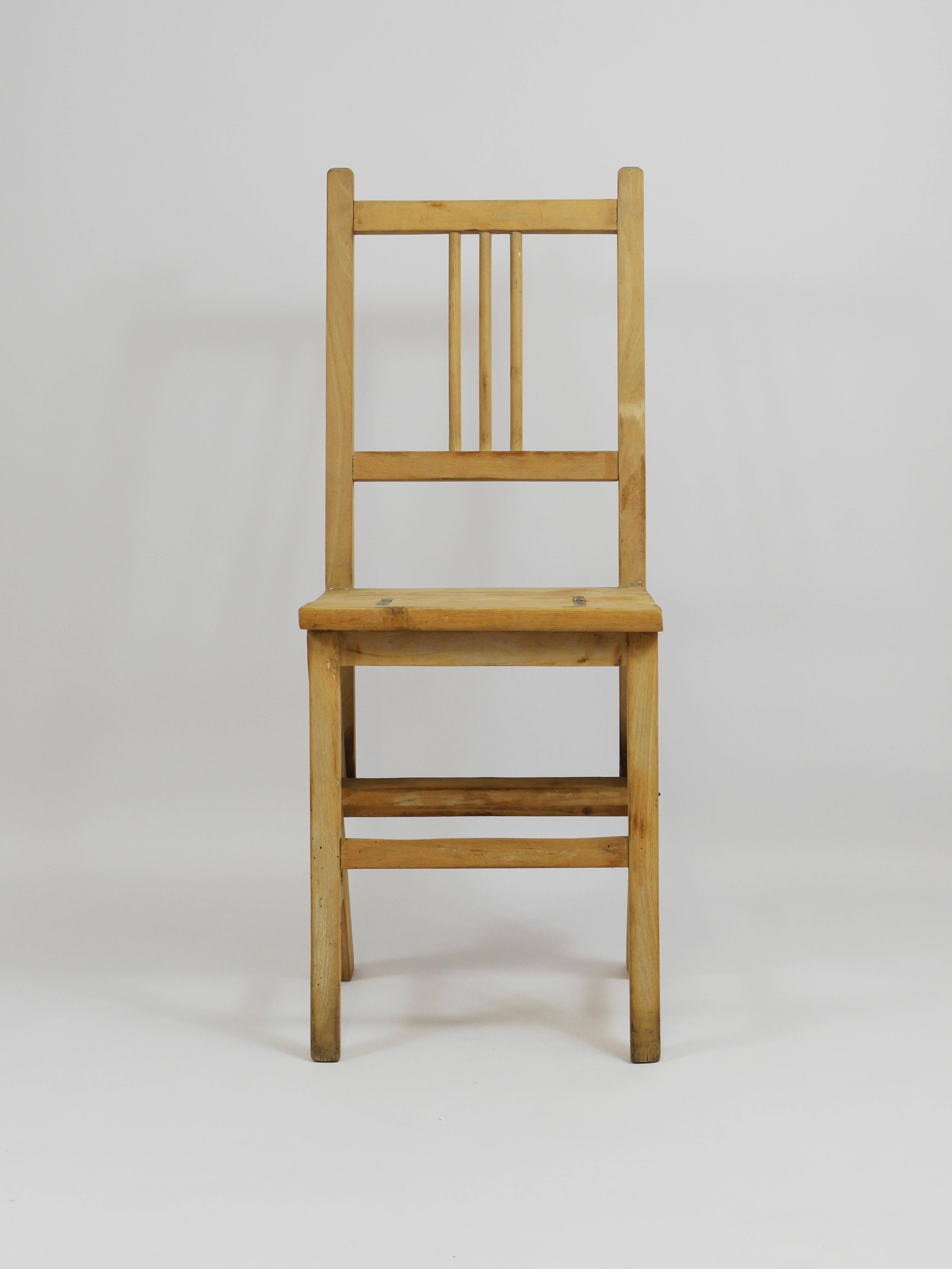 Folding metamorphic library ladder, Arts & Crafts, Vienna, 1900s