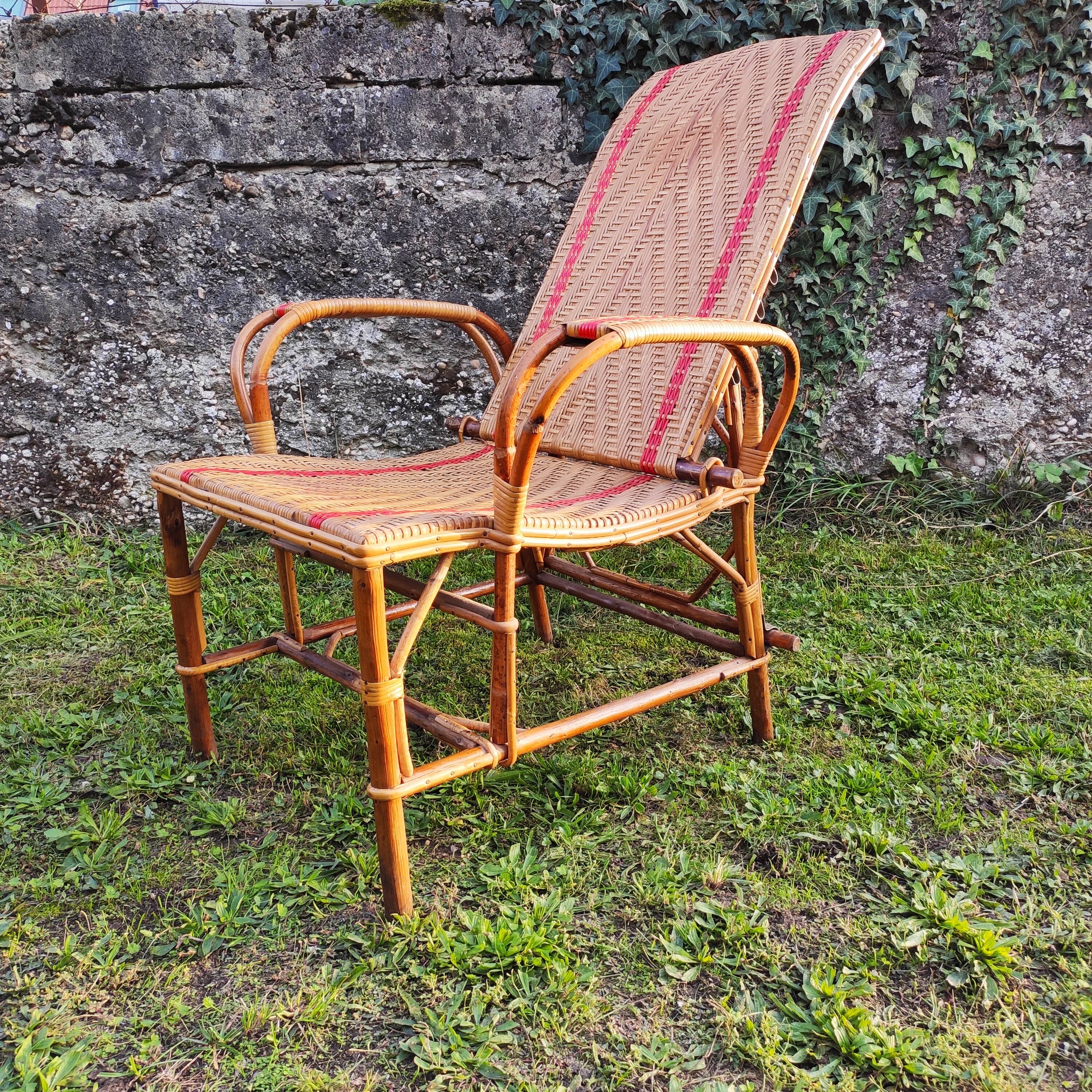 Old rattan armchair