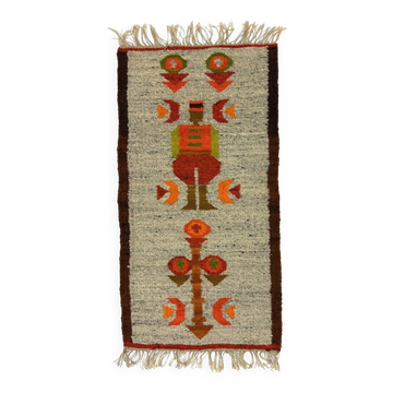 Woolen kelim wall hanging table runner Poland 1970’s