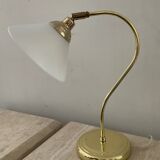 Articulated brass and opaline lamp from the 70s