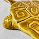Large mustard yellow ceramic turtle dish, vintage 1950s-1970s.