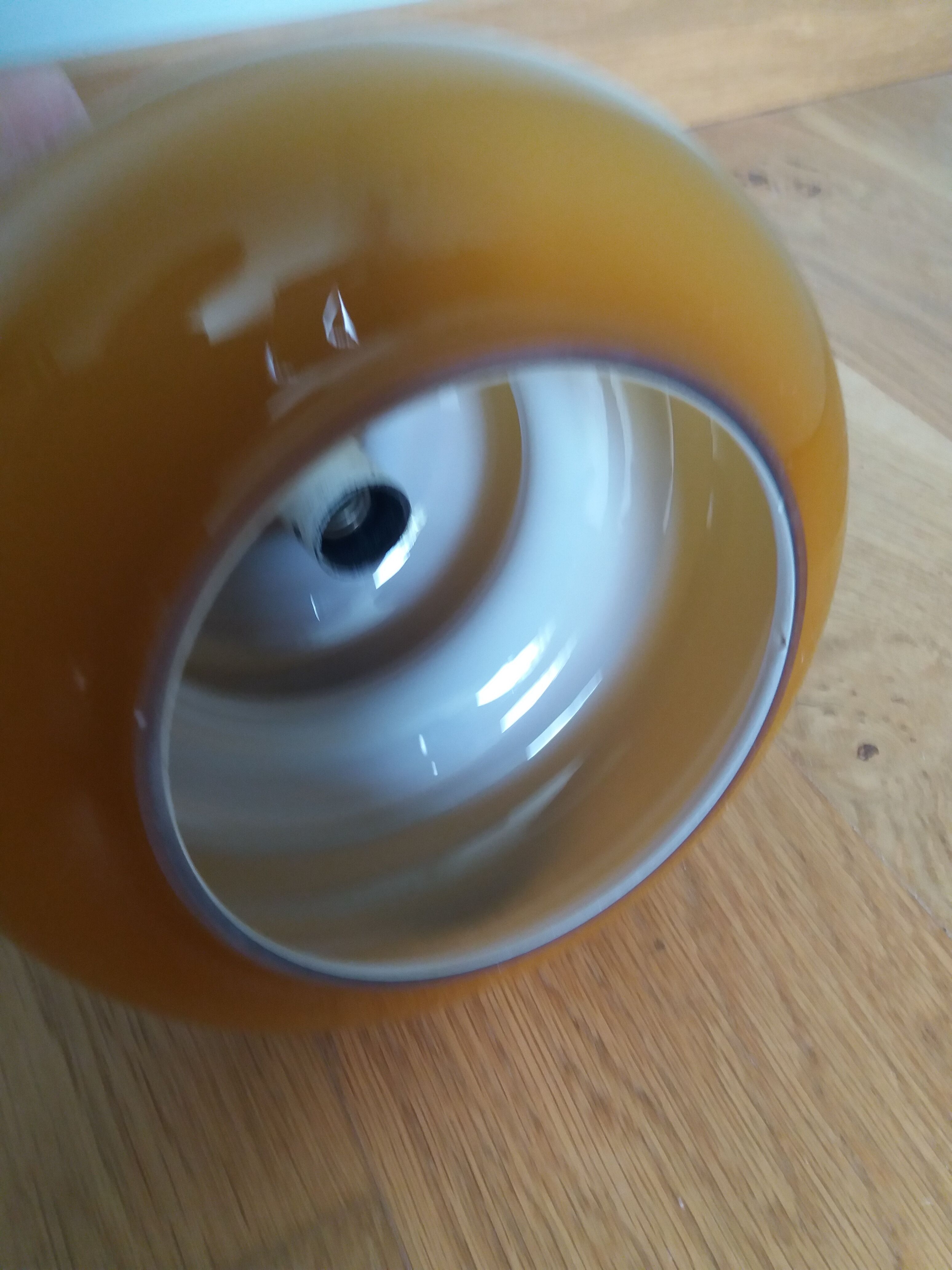 Caramel opaline glass hanging lamp