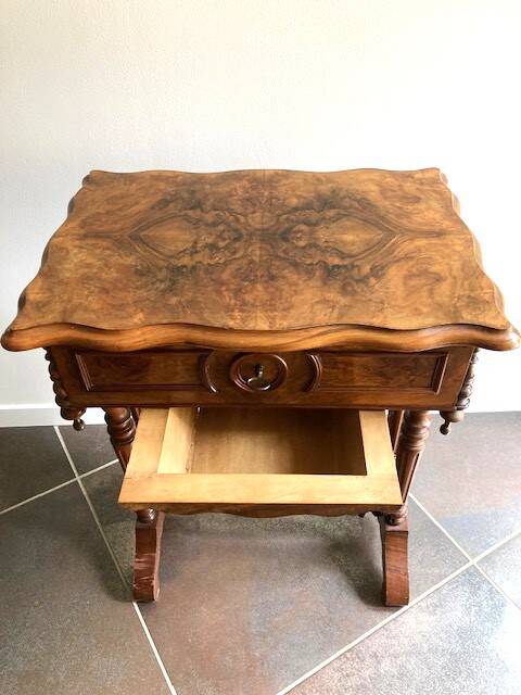 Louis Philippe period workbench, mid-19th century, mahogany wood