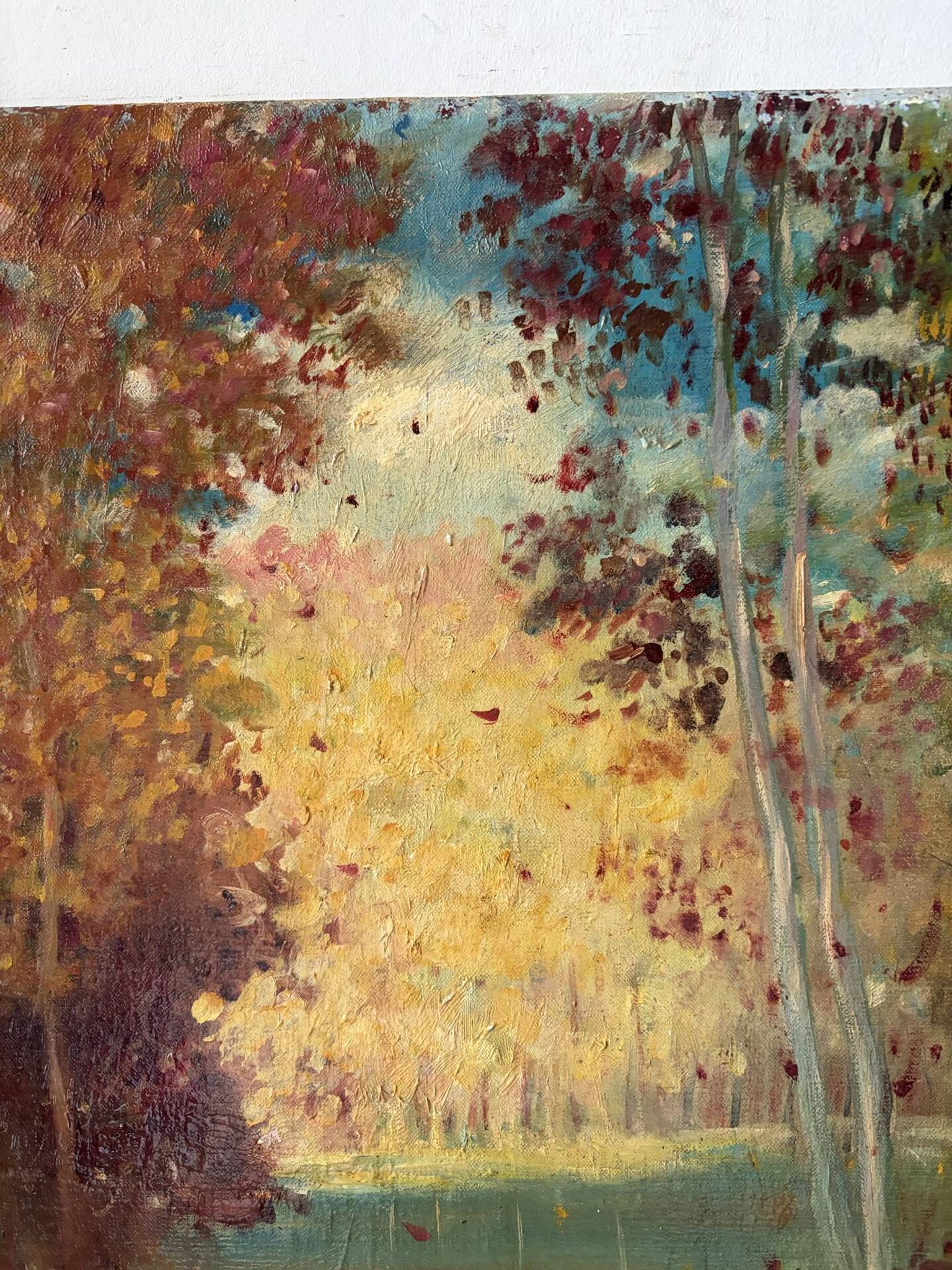 Paysage romantique, huile sur toile