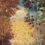 Paysage romantique, huile sur toile