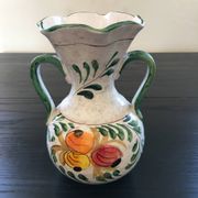 Signed floral decoration vase