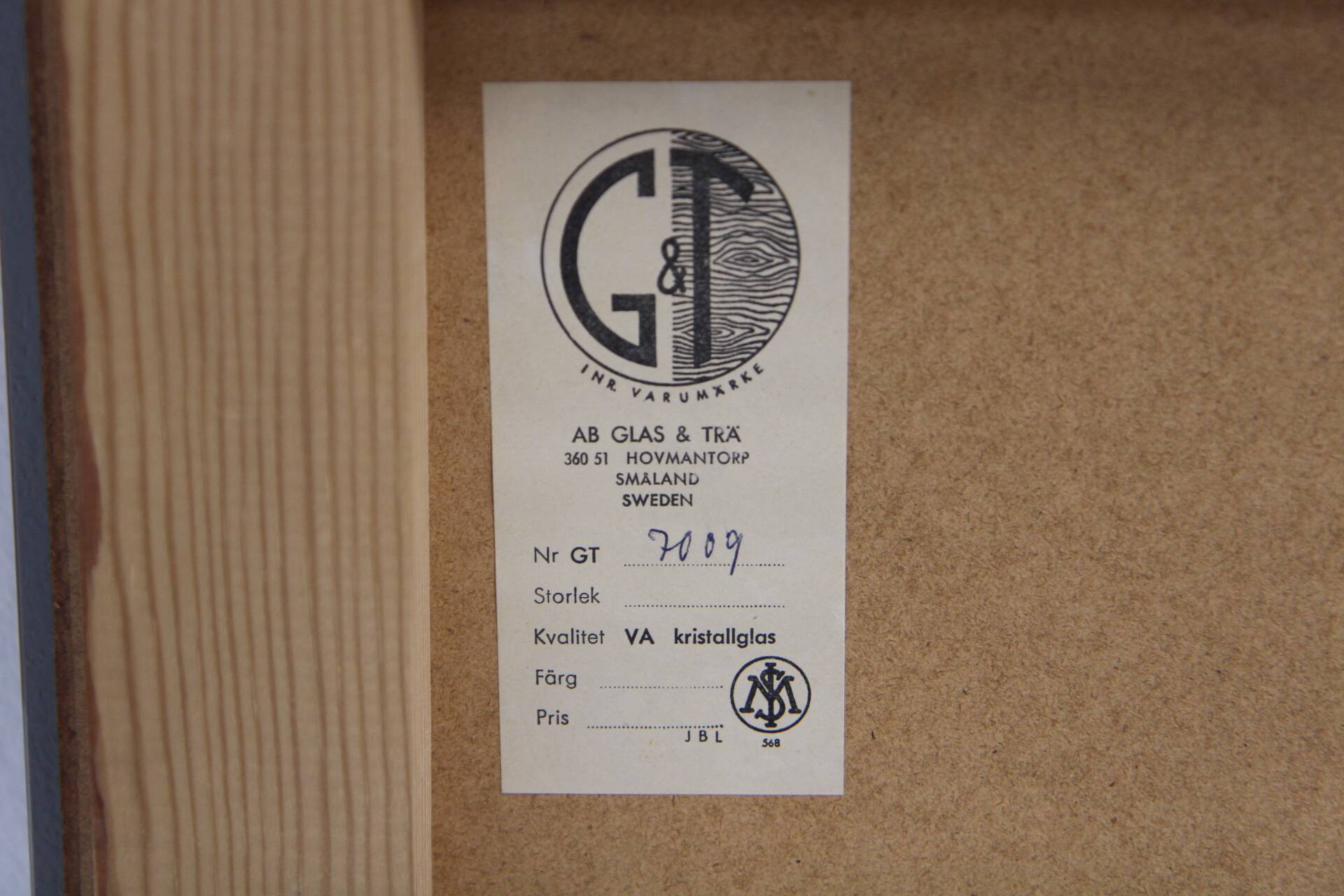 Scandinavian mirror "No 7009", Glas & Trä, Sweden, 1960, 120x80cm