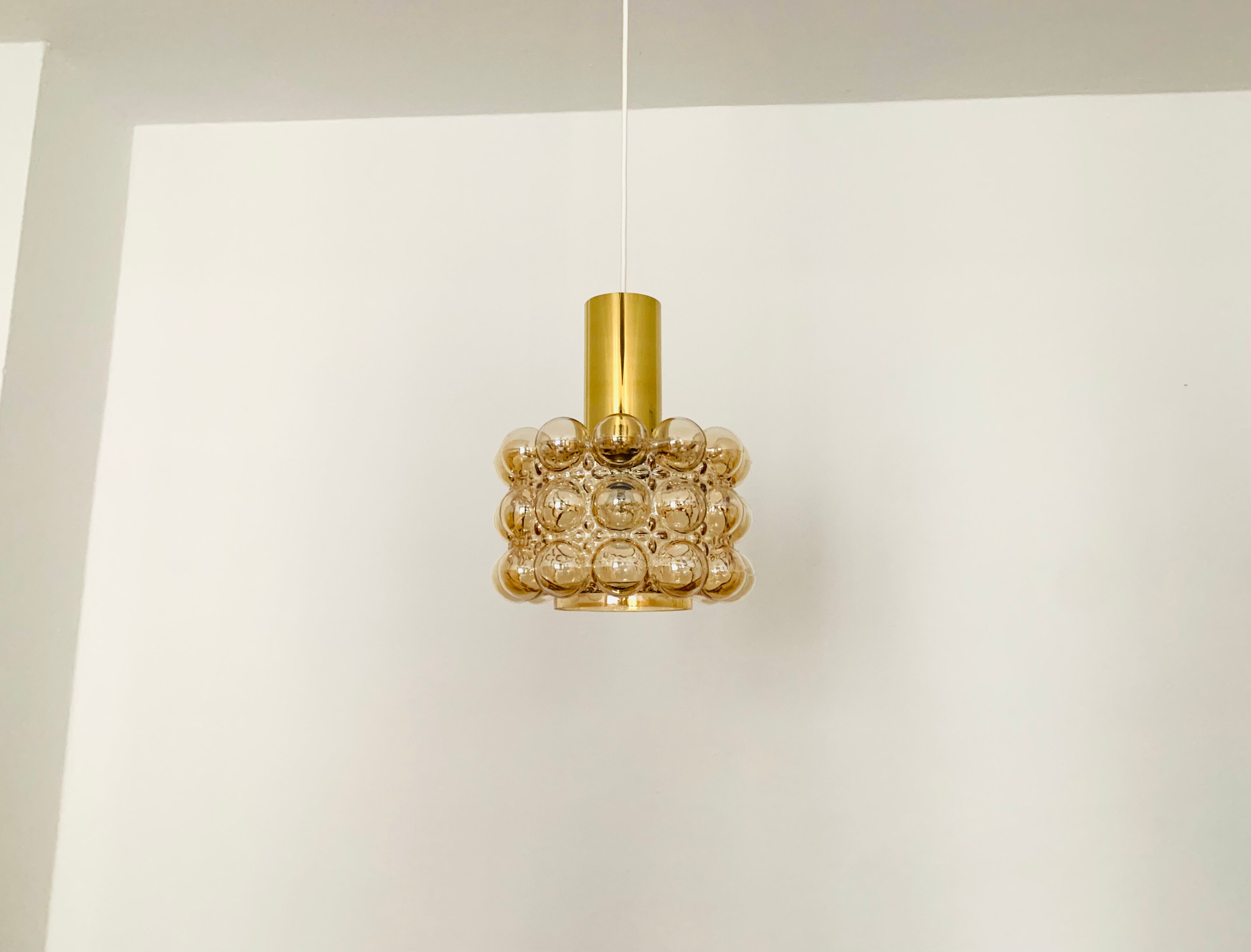 Bubble glass pendant lamp by Helena Tynell for Glashütte Limburg