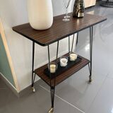Vintage Side Table/Serving Cart on Wheels - 1950s/60s Style