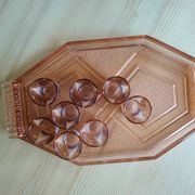 Service à liqueur Art Déco motif bateau