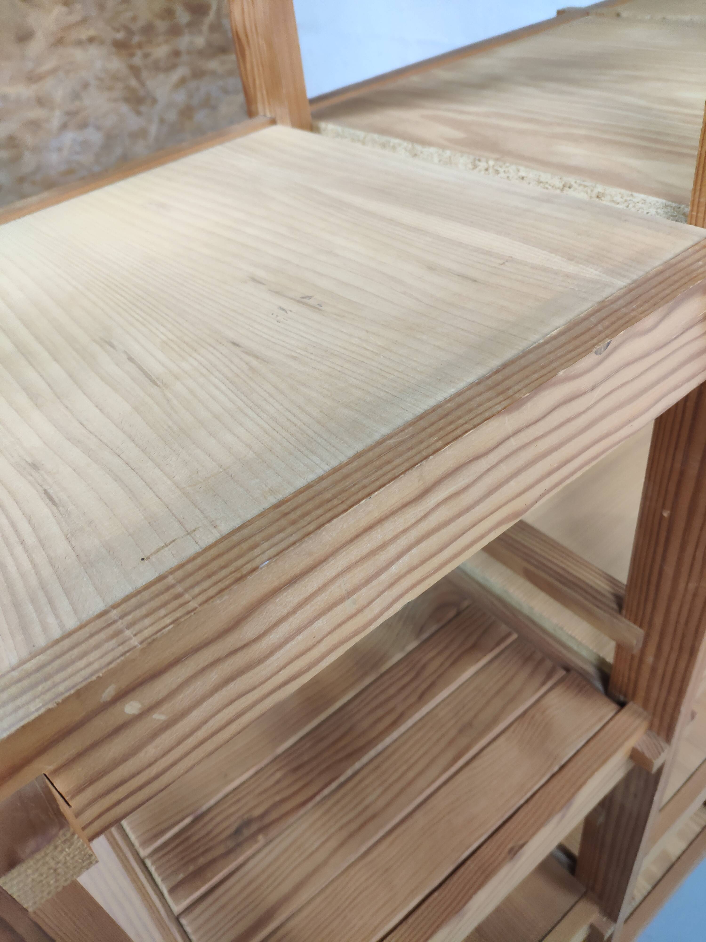 Pine staircase shelf design bauhaus circa 80