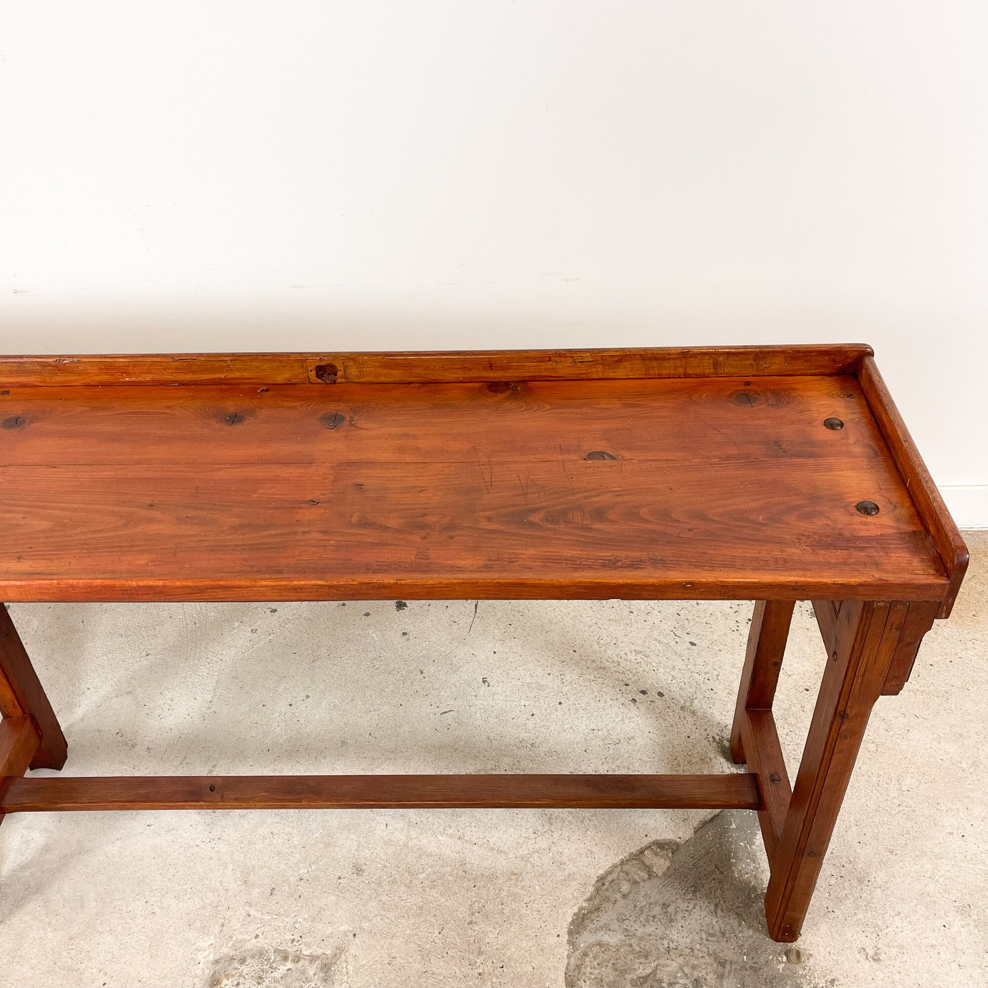 Large industrial wooden console table