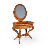 Antique swedish biedermeier dressing table in satin birch 1880