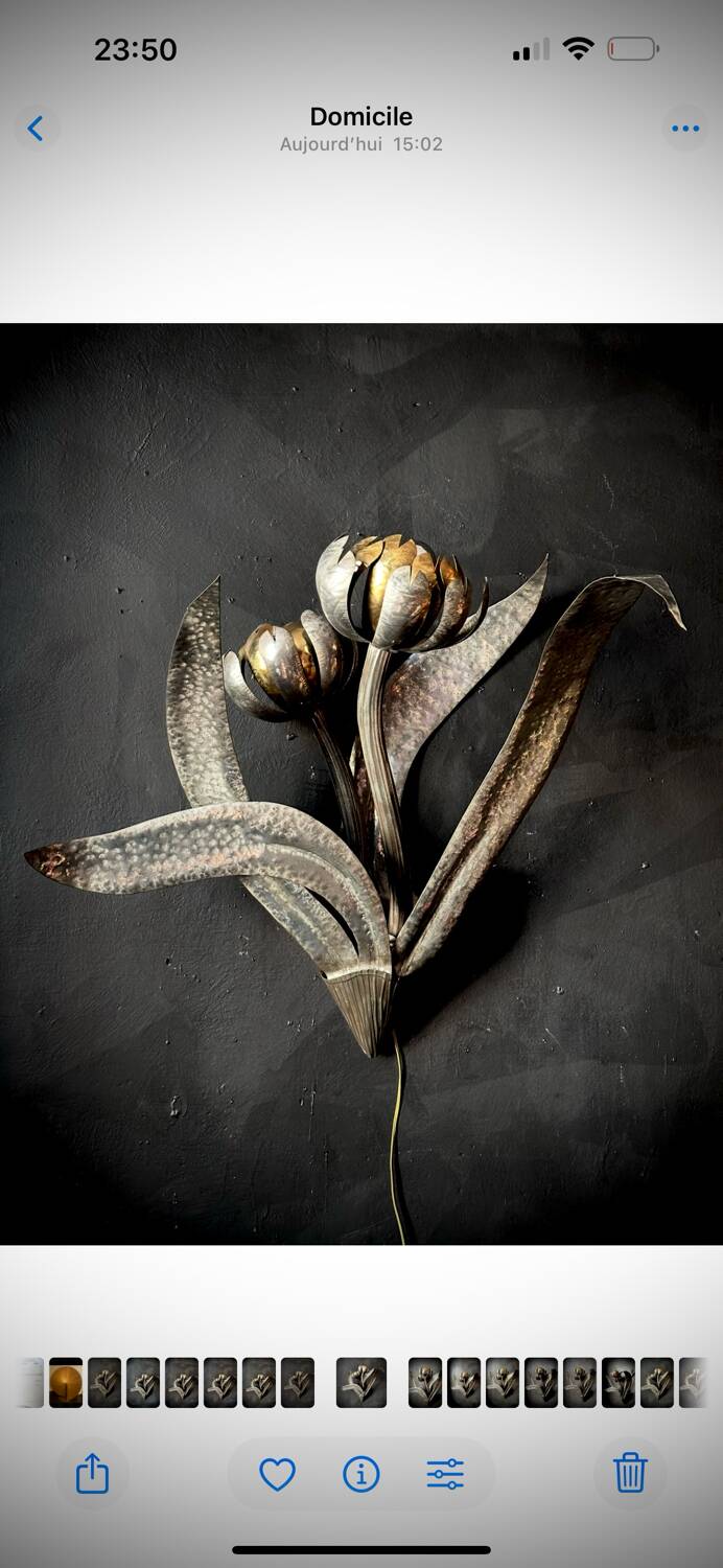 Large floral wall sconce