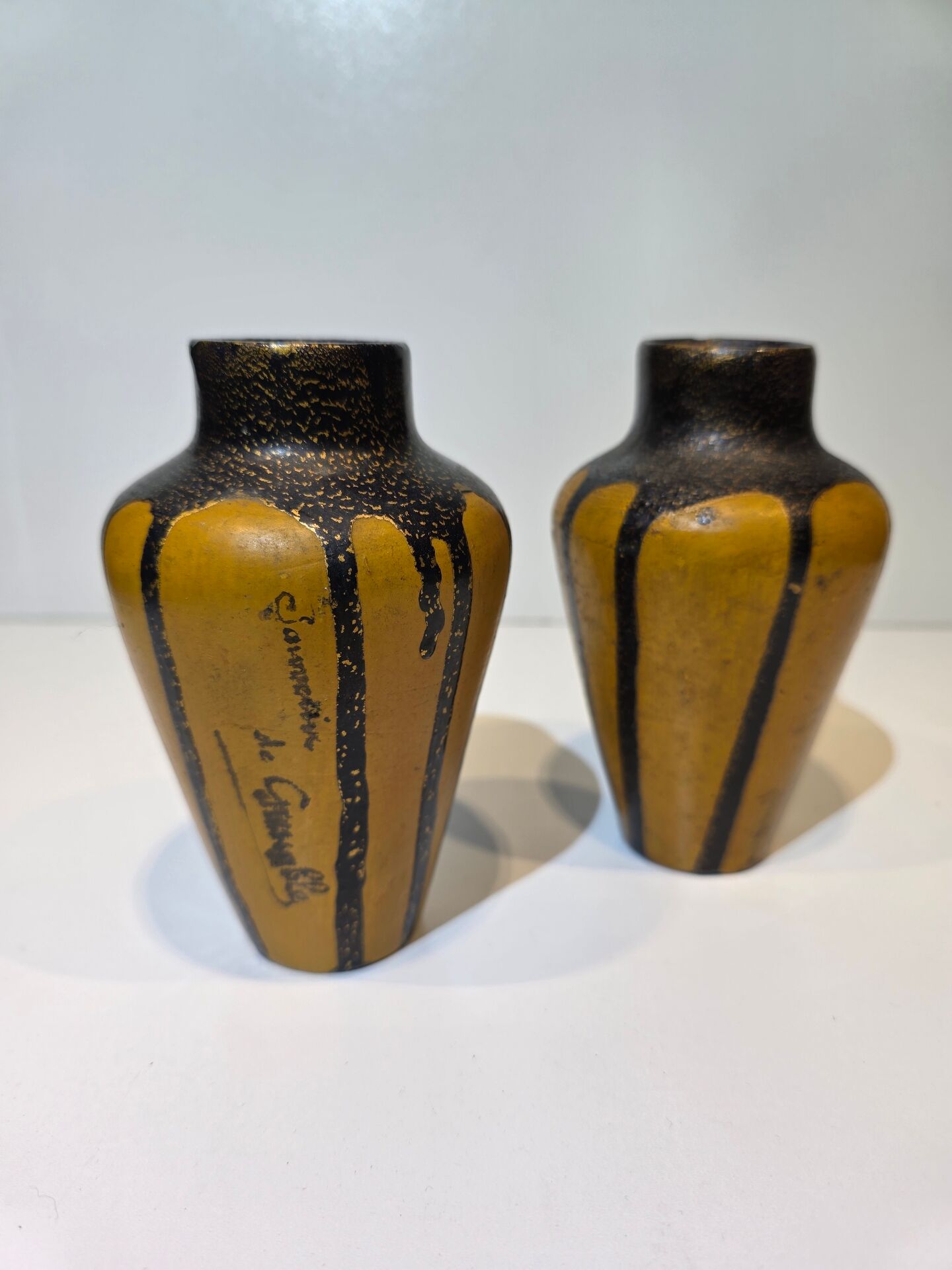 Pair of small ceramic vases early 20th century "Grenoble"