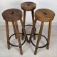 3 brutalist bar stools