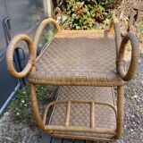 1960 Wicker Rolling Bar