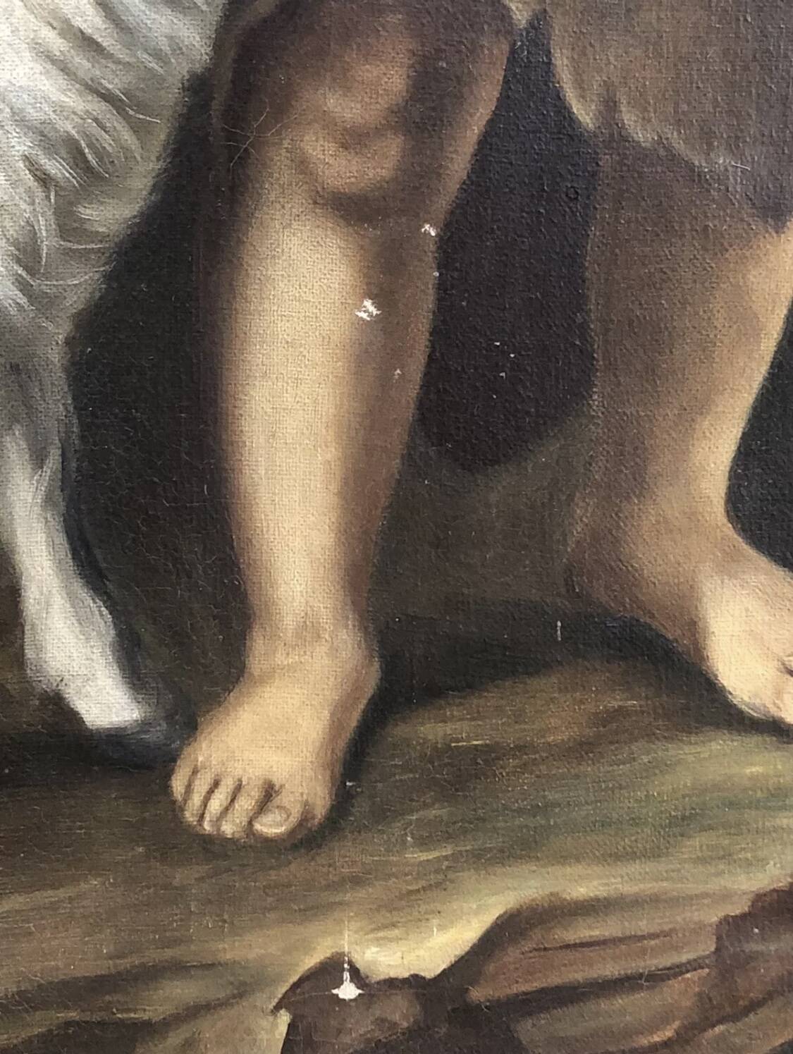 Painting Oil on canvas after Murillo Saint Jean Batiste early 20th century