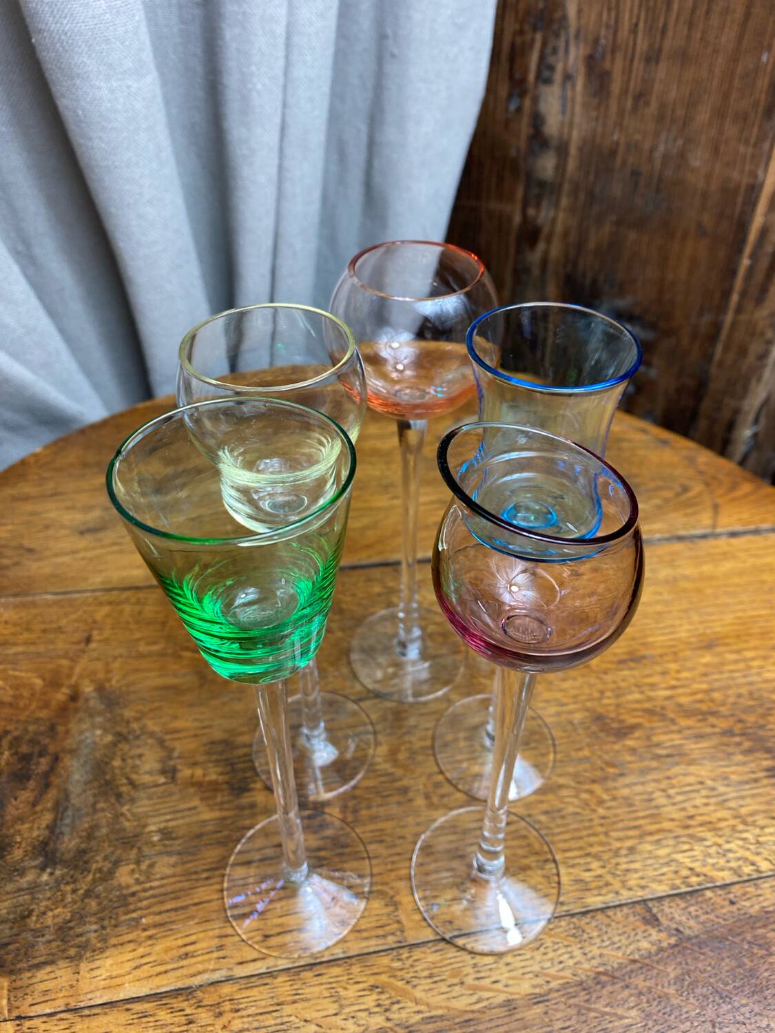 Blown glass liqueur glasses