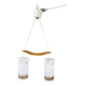 Suspension en teck et verre opalin du milieu du siècle, années 1960