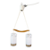 Suspension en teck et verre opalin du milieu du siècle, années 1960
