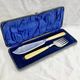 Antique Victorian fish serving cutlery, bone and silver-plated metal