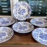 6 flat blue plates in iron earth CP