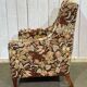 Fauteuil anglais des années 1930 à tissu fleurs
