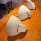 Art Deco wall lights in patinated plaster, France, 1925, set of 3