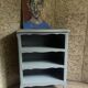 Bibus beech bookcase renovated in gray