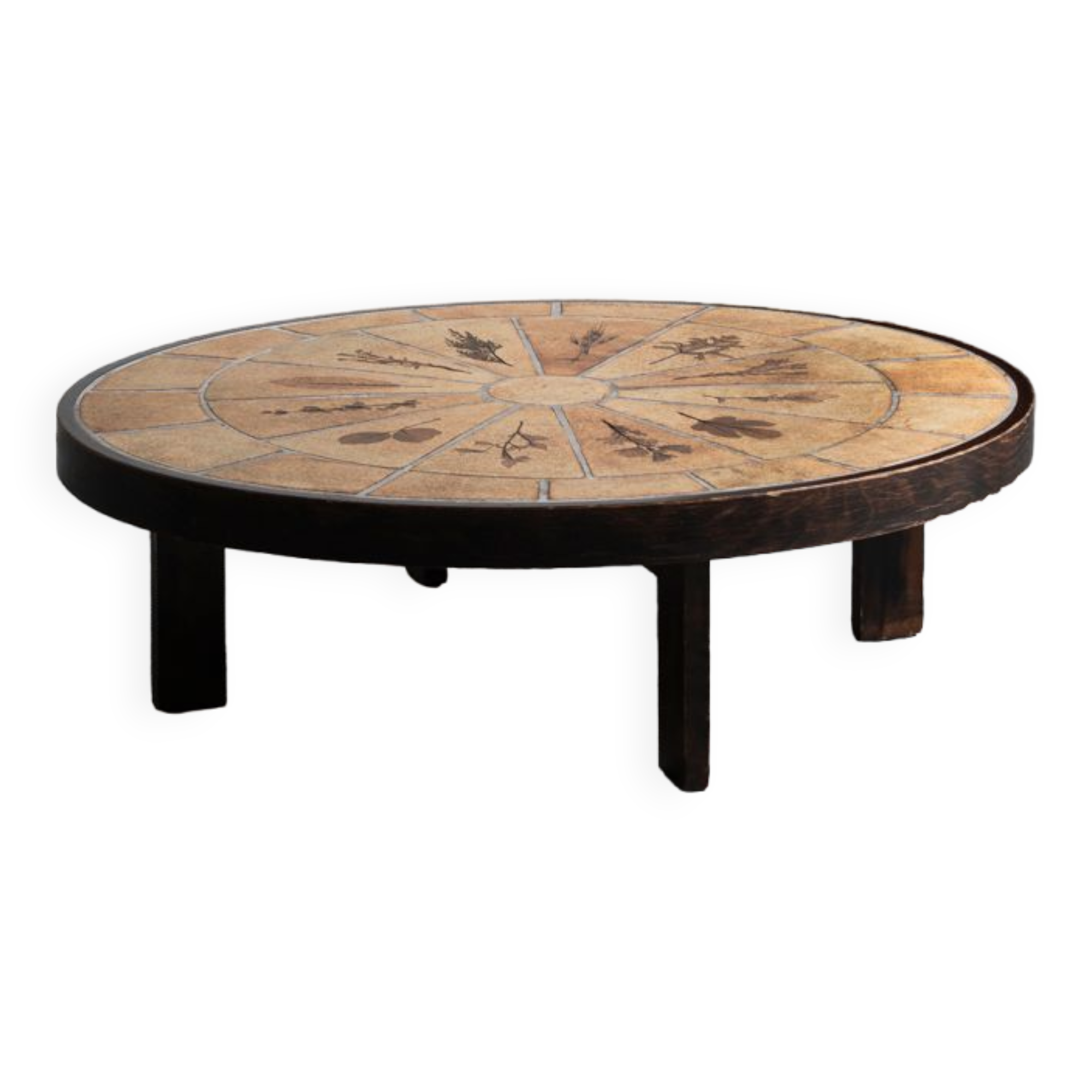 Coffee table by Roger Capron, oval design, France, 1960s