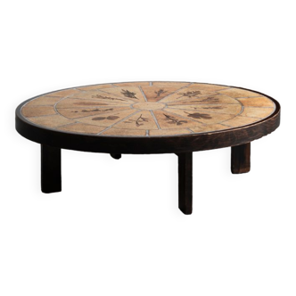 Coffee table by Roger Capron, oval design, France, 1960s