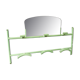 Coat rack green metal and its former mirror