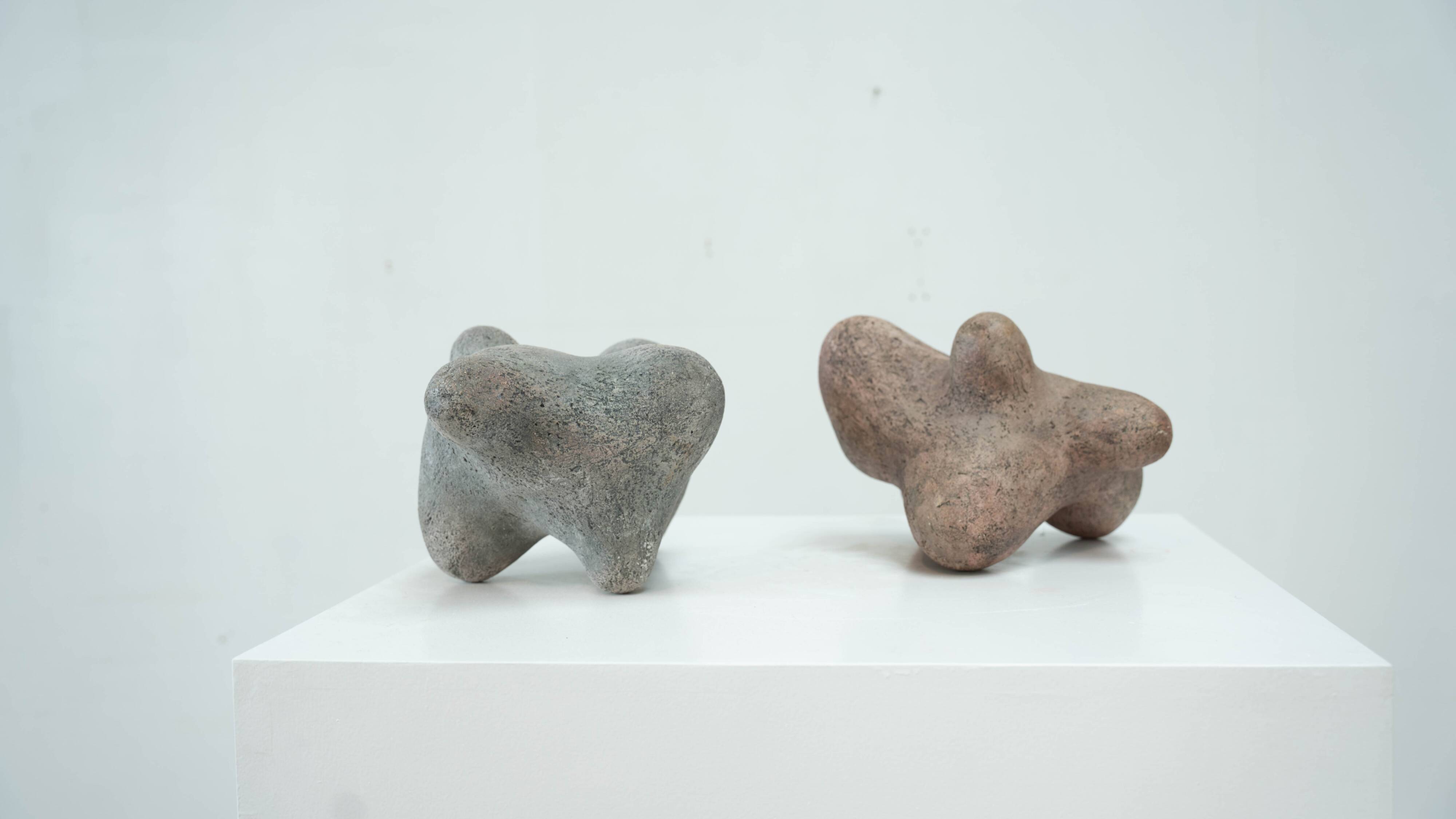 Pair of ceramic sculptures