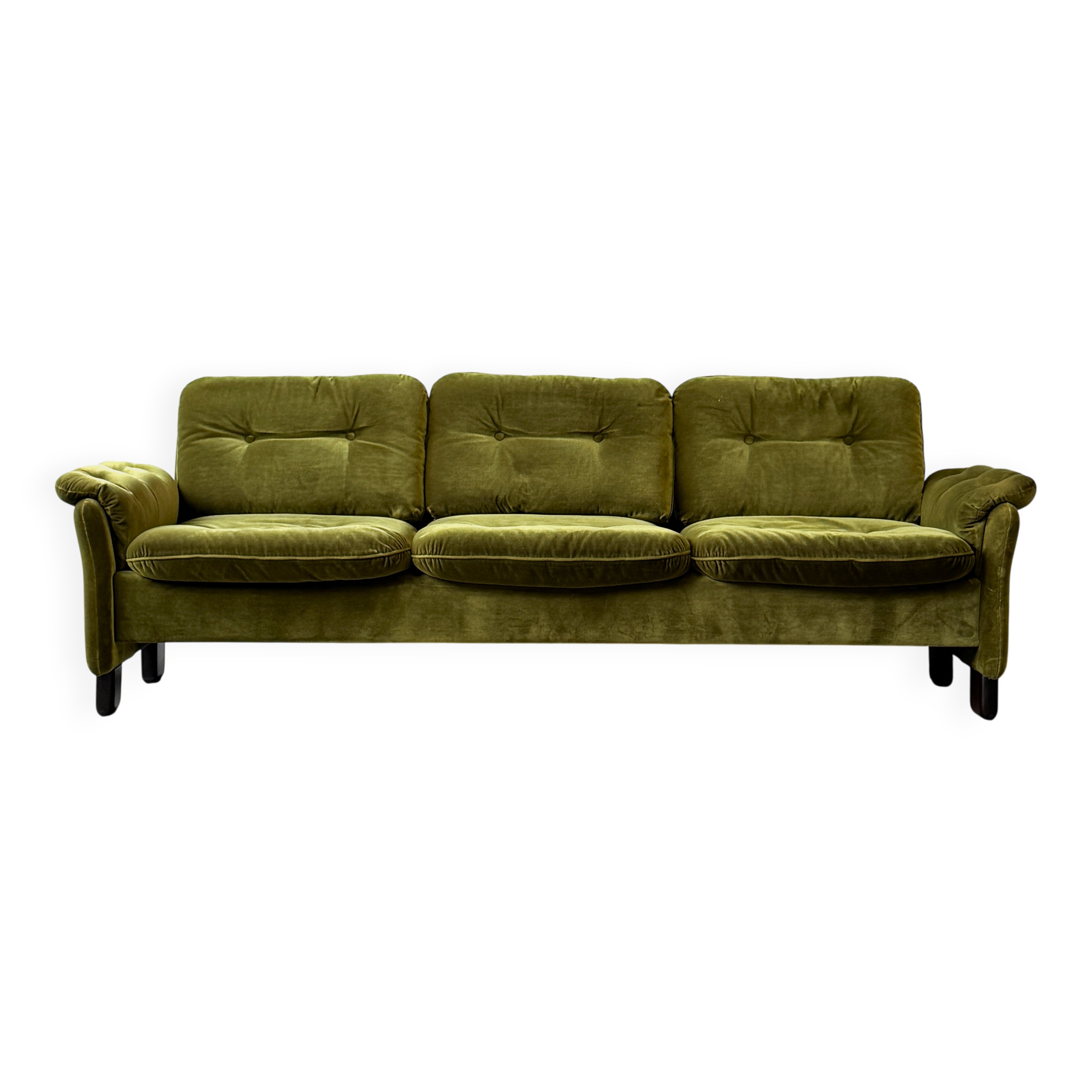 Velvet Sofa, Denmark, 1960s, Mid-C, Vintage