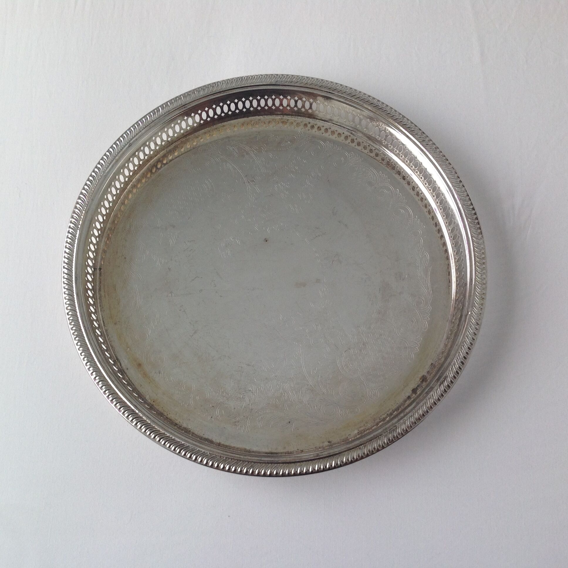 Silver metal tray
