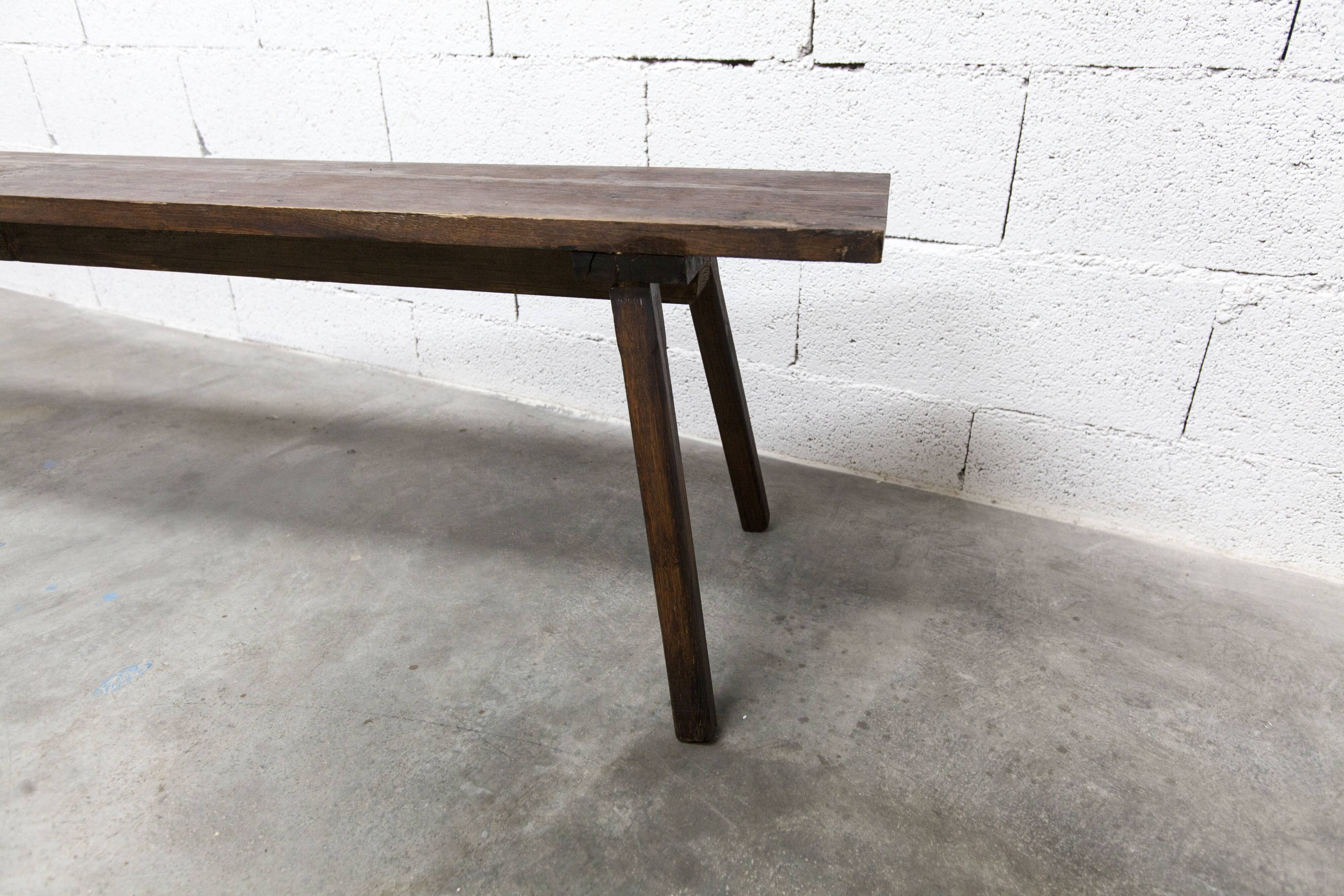 Artisanal bench 1960 brutalist 175cm