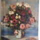 Oil on canvas ancient Bouquet of flowers