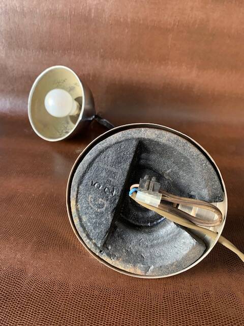 Old desk lamp, Art Deco, in chrome metal-1950