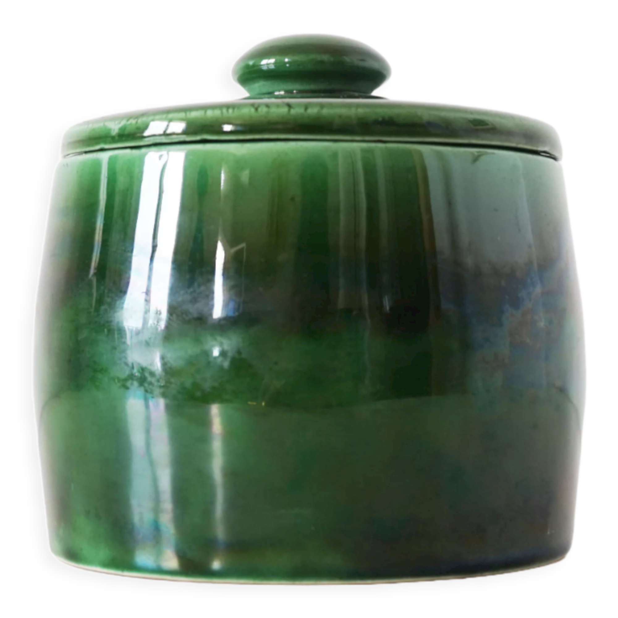 Green glazed ceramic box